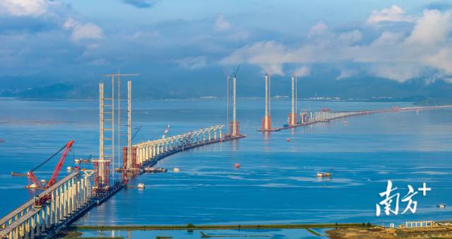 黄茅海跨海通道将在今年建成通车，江门大广海湾区位优势进一步凸显。石磊 摄